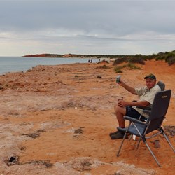 Relaxing with a beer at Gregories