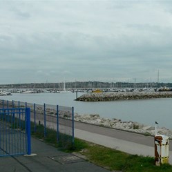 Yachts at their moorings - less turbulent times.