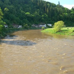 Village and Wye River near Tintern Abbey