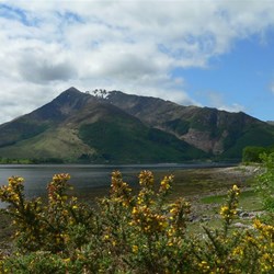 Snow on the peaks above Loch Leven