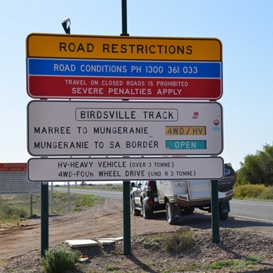 Track conditions at the start of the Birdsville Track