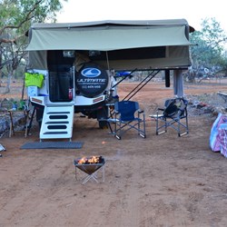 Set up at Adels Grove with the Snow Peak fire in action