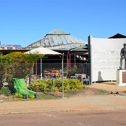 The burnt down Waltzing Matilda Centre at Winton
