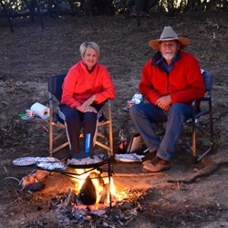 Open fire cooking on the Cooper