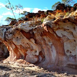 coloured ochre walls at the Breakaways