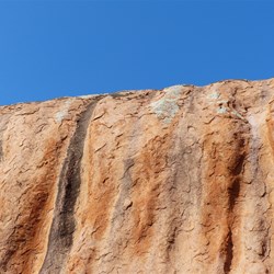 A close up of the rock surface