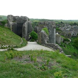 Corfe Castle and adjoining village