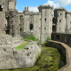 The moat around the tower.