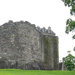 A Georgian house peeps over the top of the old walls.