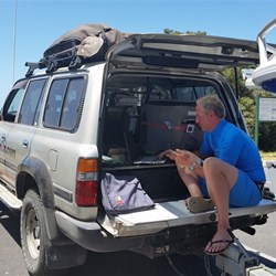 This is David fixing EO on 2nd January at the boat ramp