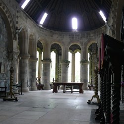 A variety of styles marks this unique church.