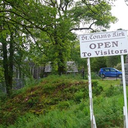 Tucked in among the trees on the steep slope above Loch Awe.
