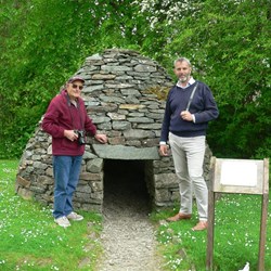 A beehive hut or monk's cell recently constructed at half to one third actual size.