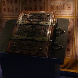 The undercroft houses a wonderful museum with many historic artefacts like this moving King's Book that records the men lost in WWI