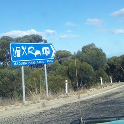 Into Madura for fuel.  Just in time!