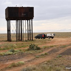 Our first rain was at Callanna Siding ruins