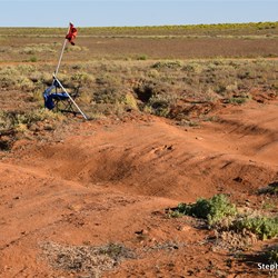 Major Washaway on the way out to Lake Eyre North is a traffic hazard, with a detour around it