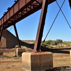 The Old Ghan Railway Bridge over Breakfast Time Creek just east of William Creek