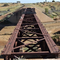 The Old Ghan Railway Bridge over Breakfast Time Creek just east of William Creek