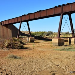The Old Ghan Railway Bridge over Breakfast Time Creek just east of William Creek