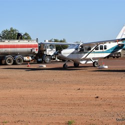 Tanker re fueling a plane at William Creek