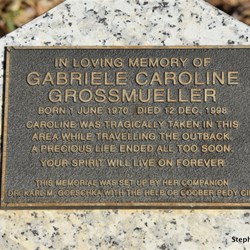 Memorial to Gabriele Caroline Grossmueller 