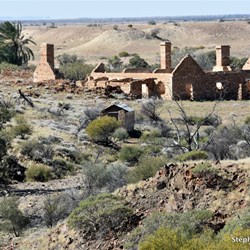 Looking back to the Old Peake Ruins from the mining site