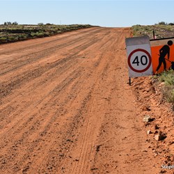 Roadworks on the Oodnadatta Track