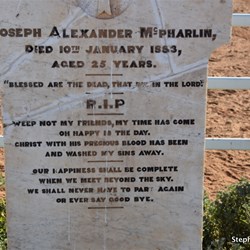 Joseph McPharlin was only 25 years old and died on the 10th January 1883