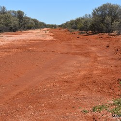 Water has eroded this section of the "Original" Stuart Highway