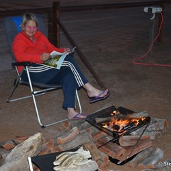 Enjoying the campfire at Merna Mora