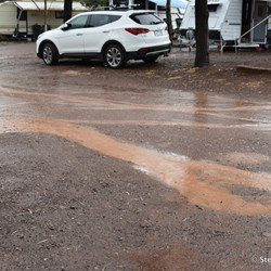 A very wet Rawnsley Park