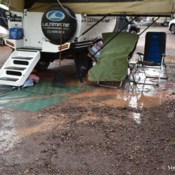 A very wet Rawnsley Park