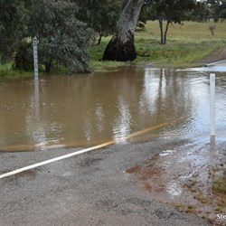 More than 24 hours after the rain and there was still over 400mm over water over the Main Hawker - Blinman Road