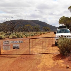 Locked gate on Lake Gairdner Road