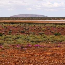 Salt lake and mountain