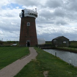 Horsey windpump waiting for its sails to be restored.
