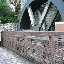 The restored waterwheel at Dochart in Scotland