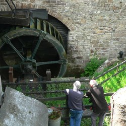 Abbi the waterwheel at Tintern Abbey