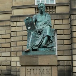 Statue of Hume with polished toe