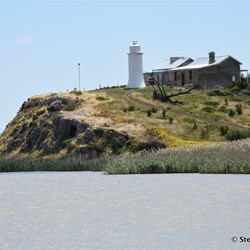 Point Malcolm Lighthouse from the Narrung free camp site
