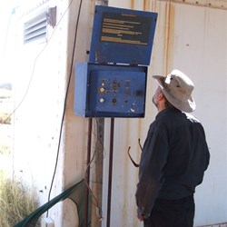 Scott checking out the remains of the contact box