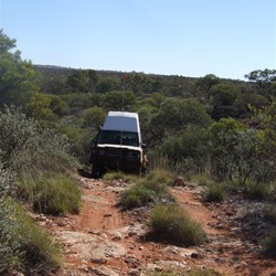 Climbing the rocky breakaways beside the Savory Creek