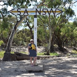 Fiona by the Border Marker