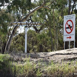 SA / NSW Border Marker from the Murray River