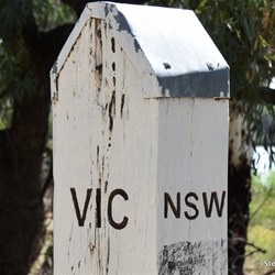 MacCabe Corner marks the official position of the State Border of Victoria and New South Wales - and not South Australia as many people think
