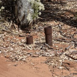Remains of old bore casing in one of the creeks high up in the hills