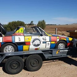 Off to Alice Springs triage and another night repairing the Fiat.  Photo: Kelvin Woods/Russell Clayton