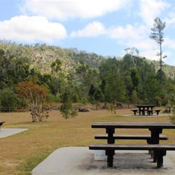 Picnic tables in day area