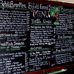 Blackboard menu at Byfield General Store